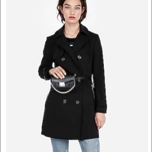 NWT Express Black Trench Coat